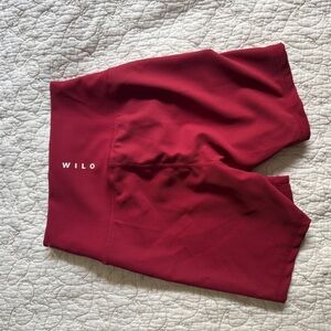 NWOT Wilo The Label Shorts Burgundy Red Ribbed Biker Shorts